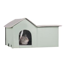 VEVOR Heated Cat House, Outdoor Kitty Shelter with Adjustable Temperature and Timer